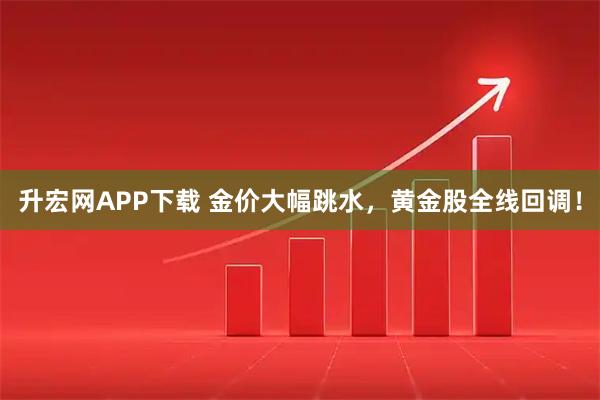 升宏网APP下载 金价大幅跳水，黄金股全线回调！